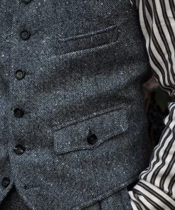 Annual Ring Coloured Speckle Tweed Safari Vest