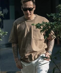 Non Stock MFG. CO. 9.8 Oz Cotton Classic Pocket T-Shirt - Khaki TOPS 17 Non Stock MFG. CO. 9.8 Oz Cotton Classic Pocket T-Shirt - Khaki TOPS