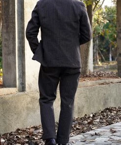 Annual Ring 1900s French Salt & Pepper Striped Chambray Sack Jacket BEST SELLERS