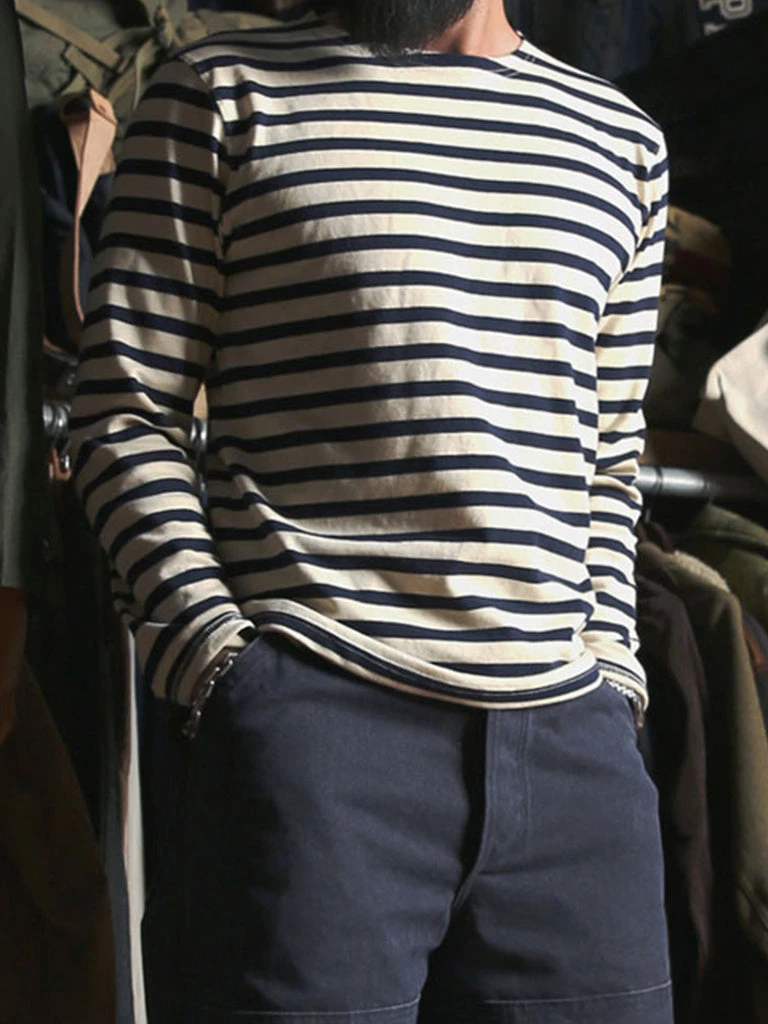 Bronson MFG. CO. French Breton Sailor Stripe Boat Neck Long Sleeve T-Shirt Back In Stock 4 Bronson MFG. CO. French Breton Sailor Stripe Boat Neck Long Sleeve T-Shirt Back In Stock