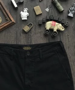 NVGS MFG. & Co. 1940s US Army Herringbone Twill Officer Chino Trousers - Black