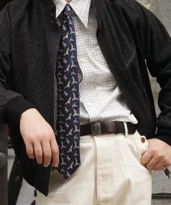 Annual Ring TOPS 1930s Dobby Grid Check Spearpoint Collar Dress Shirt