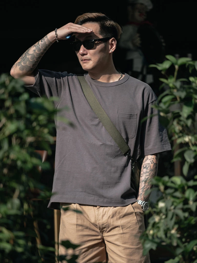 Non Stock MFG. CO. TOPS 9.8 Oz Cotton Classic Pocket T-Shirt - Dark Gray 6 Non Stock MFG. CO. TOPS 9.8 Oz Cotton Classic Pocket T-Shirt - Dark Gray