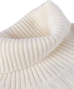 Annual Ring Merino Wool Roll Neck Sweater - White