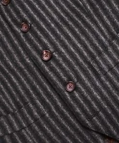 Annual Ring Black & White Striped Tweed Vest TOPS