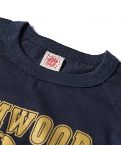 Non Stock MFG. CO. June 2022 Vintage Elmwood Elementary Print Raglan Sleeve T-Shirt - Navy