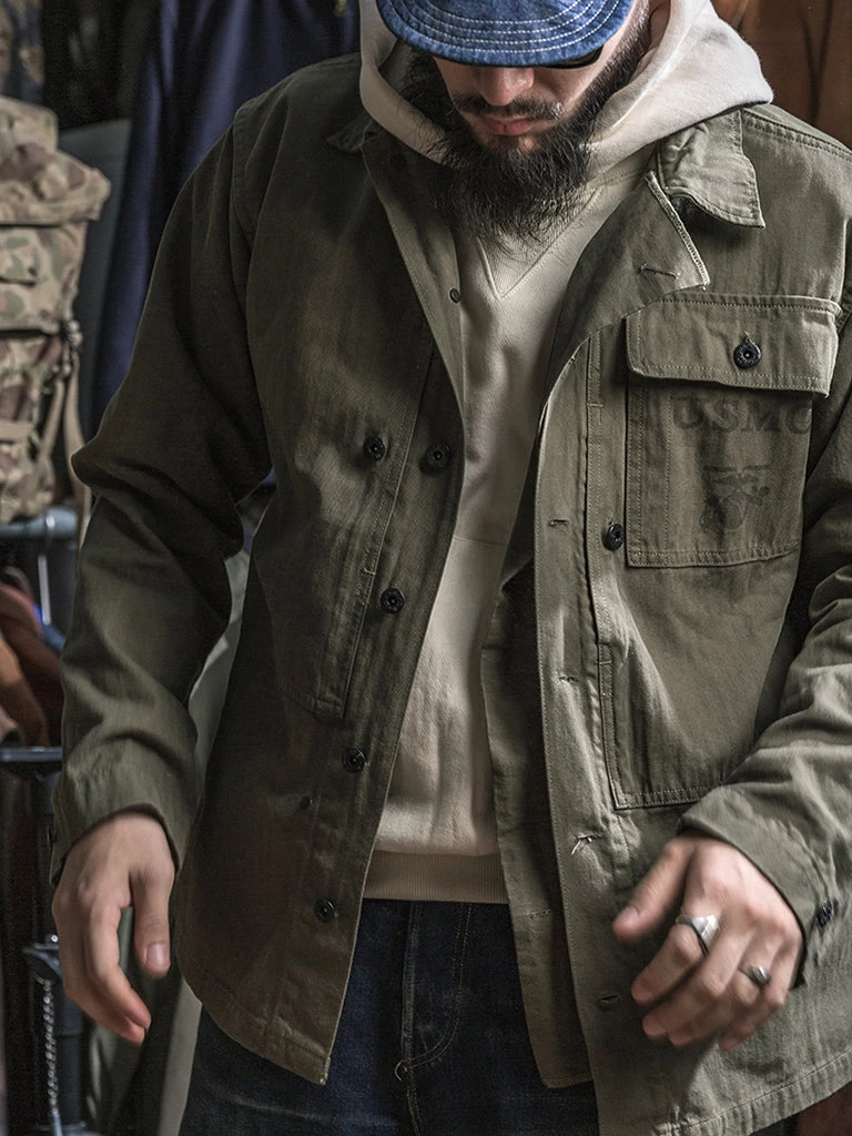 Bronson MFG. CO. NEW ARRIVALS USMC P-44 HBT Utility Jacket 6 Bronson MFG. CO. NEW ARRIVALS USMC P-44 HBT Utility Jacket