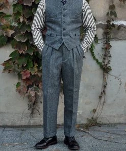 Annual Ring Coloured Speckle Tweed Safari Vest