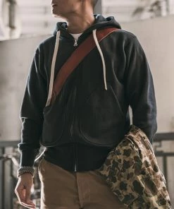 Non Stock MFG. CO. 17.5 Oz Terry Cloth Zip-Up Hoodie - Black