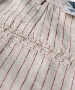 Non Stock MFG. CO. May 2022 Loose Double Pleated Striped 10.5 Oz Linen Shorts