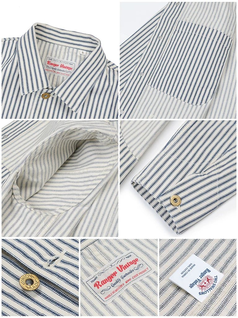 Ranger Overall Vintage Denim Striped Jacket NEW ARRIVALS 6 Ranger Overall Vintage Denim Striped Jacket NEW ARRIVALS