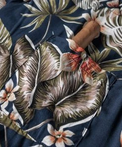 Non Stock MFG. CO. Plants & Flowers Pattern Aloha Shirt - Navy