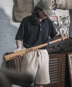 Non Stock MFG. CO. 9.8 Oz Cotton Pique Baseball T-Shirt - Black TOPS