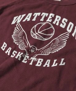 Non Stock MFG. CO. June 2022 Vintage Watterson Basketball Print Raglan Sleeve T-Shirt - Wine Red 17 Non Stock MFG. CO. June 2022 Vintage Watterson Basketball Print Raglan Sleeve T-Shirt - Wine Red