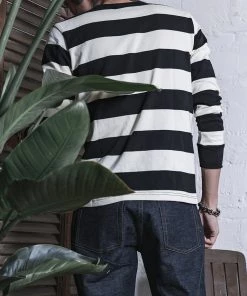 Non Stock MFG. CO. 9 Oz Wide Striped Long Sleeve T-Shirt