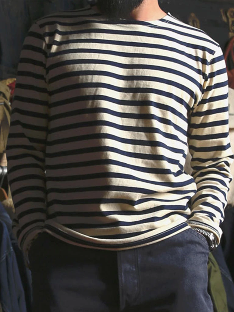 Bronson MFG. CO. French Breton Sailor Stripe Boat Neck Long Sleeve T-Shirt Back In Stock 5 Bronson MFG. CO. French Breton Sailor Stripe Boat Neck Long Sleeve T-Shirt Back In Stock