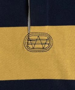 Non Stock MFG. CO. Classic Fit Striped Jersey Rugby Shirt - Yellow And Navy Blue Stripe TOPS