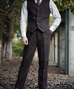 Annual Ring Chocolate Brown Tweed Hunting Vest