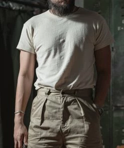 Bronson MFG. CO. 1940s USN Crew Slub Cotton T-Shirt TOPS 22 Bronson MFG. CO. 1940s USN Crew Slub Cotton T-Shirt TOPS