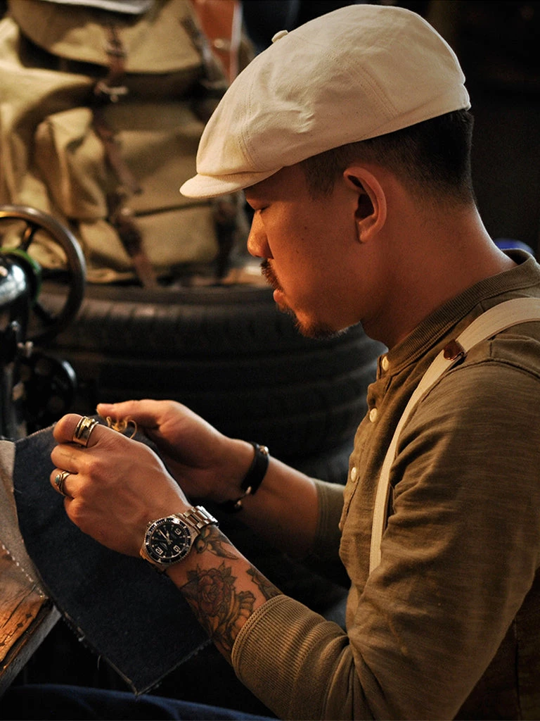 Ranger Overall NEW ARRIVALS Vintage HBT Newsboy Cap - Beige 5 Ranger Overall NEW ARRIVALS Vintage HBT Newsboy Cap - Beige