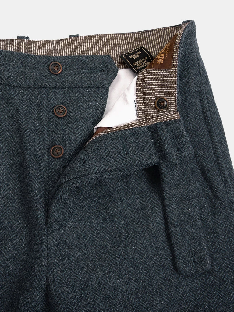 Annual Ring 1930s American Style Herringbone Navy Tweed Trousers 9 Annual Ring 1930s American Style Herringbone Navy Tweed Trousers