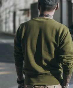 Non Stock MFG. CO. TOPS Flying Tigers Military Print Sweatshirt - Olive