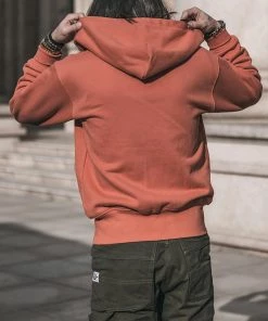 Non Stock MFG. CO. 17.5 Oz Terry Cloth Zip-Up Hoodie - Brick Red