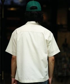 MBBCAR NEW ARRIVALS Retro Embroidered Linen Cuban Collar Shirt - Beige