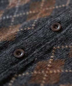 Annual Ring Shetland Wool Argyle Sweater Vest TOPS