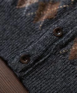 Annual Ring Shetland Wool Argyle Sweater Vest TOPS