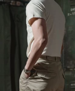 Bronson MFG. CO. 1940s USN Crew Slub Cotton T-Shirt TOPS 23 Bronson MFG. CO. 1940s USN Crew Slub Cotton T-Shirt TOPS