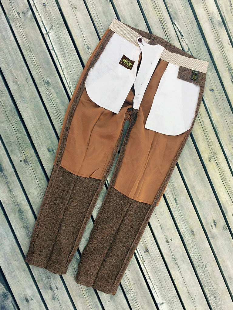 Annual Ring BEST SELLERS British Retro Brown Tweed Double Pleated Trousers 14 Annual Ring BEST SELLERS British Retro Brown Tweed Double Pleated Trousers