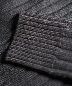 Annual Ring Merino Wool Roll Neck Sweater - Black