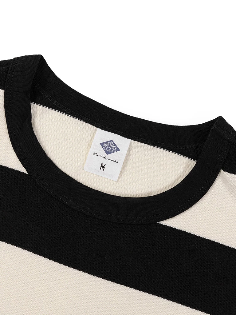 Non Stock MFG. CO. Heavyweight Cotton Wide Striped T-Shirt - Black 8 Non Stock MFG. CO. Heavyweight Cotton Wide Striped T-Shirt - Black