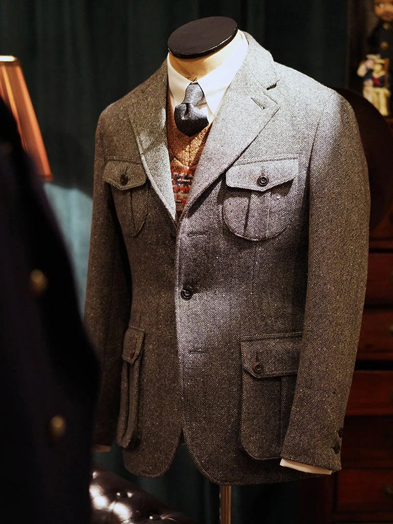 Annual Ring Coloured Speckle Tweed Safari Jacket TOPS 8 Annual Ring Coloured Speckle Tweed Safari Jacket TOPS