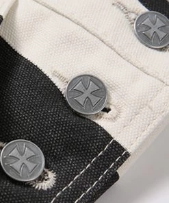 Bob Dong Wide Stripe Prisoner Style Motorcycle High Back Vintage Bib Overalls BOTTOMS