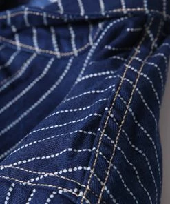 Bob Dong TOPS Lot BW0927 Wabash Indigo Railroad Work Stripe Jacket