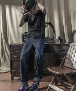 Bronson MFG. CO. BEST SELLERS 11 Oz Retro Ribbed Cotton Henley T-Shirt - Black 13 Bronson MFG. CO. BEST SELLERS 11 Oz Retro Ribbed Cotton Henley T-Shirt - Black