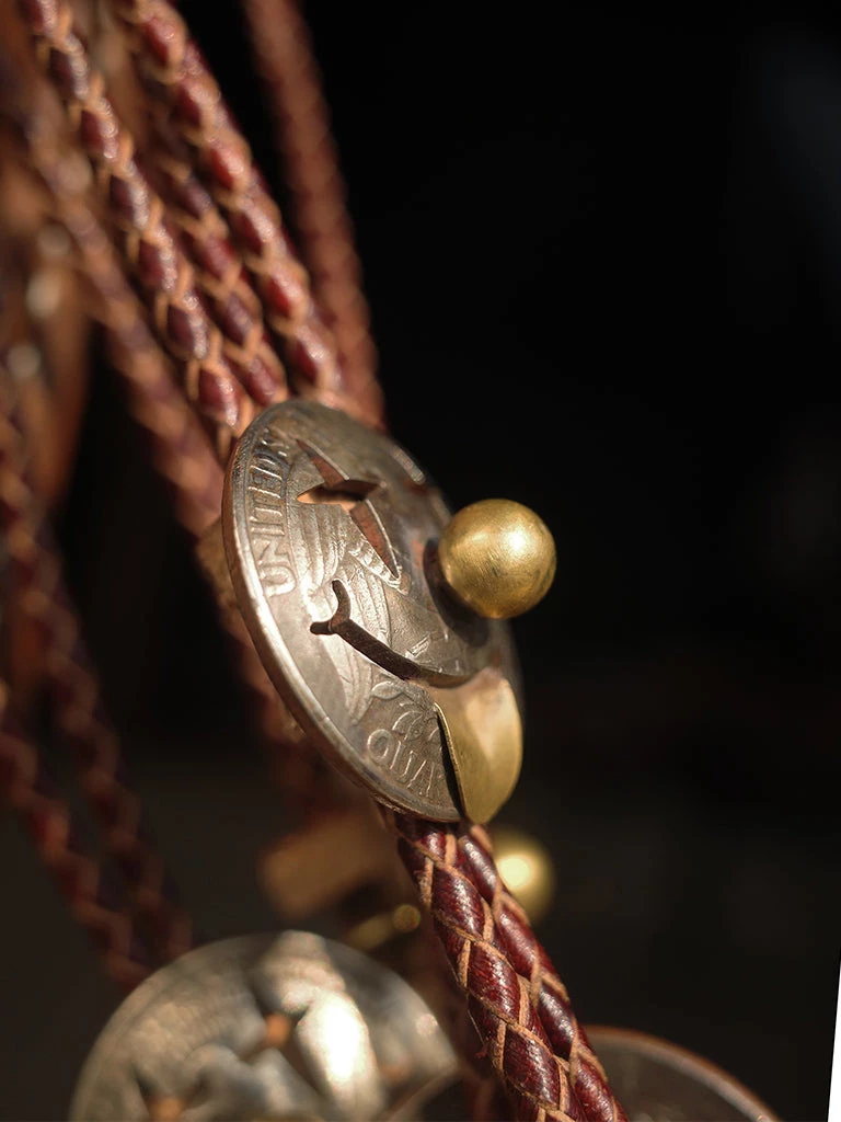 Old Selling Leather Joker Cents Coin Bolo Tie ACCESSORIES 5 Old Selling Leather Joker Cents Coin Bolo Tie ACCESSORIES