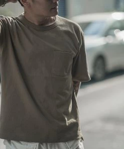 Non Stock MFG. CO. 9.8 Oz Cotton Classic Pocket T-Shirt - Khaki TOPS 18 Non Stock MFG. CO. 9.8 Oz Cotton Classic Pocket T-Shirt - Khaki TOPS