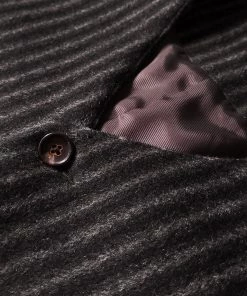 Annual Ring Black & White Striped Tweed Vest TOPS