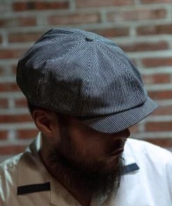 Non Stock MFG. CO. Old Time Denim Stripe Newsboy Cap