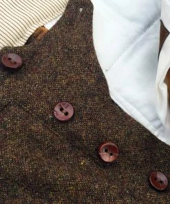 Annual Ring BEST SELLERS British Retro Brown Tweed Double Pleated Trousers 25 Annual Ring BEST SELLERS British Retro Brown Tweed Double Pleated Trousers