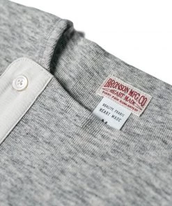 Bronson MFG. CO. 14 Oz Side Closing Henley T-Shirt - Gray