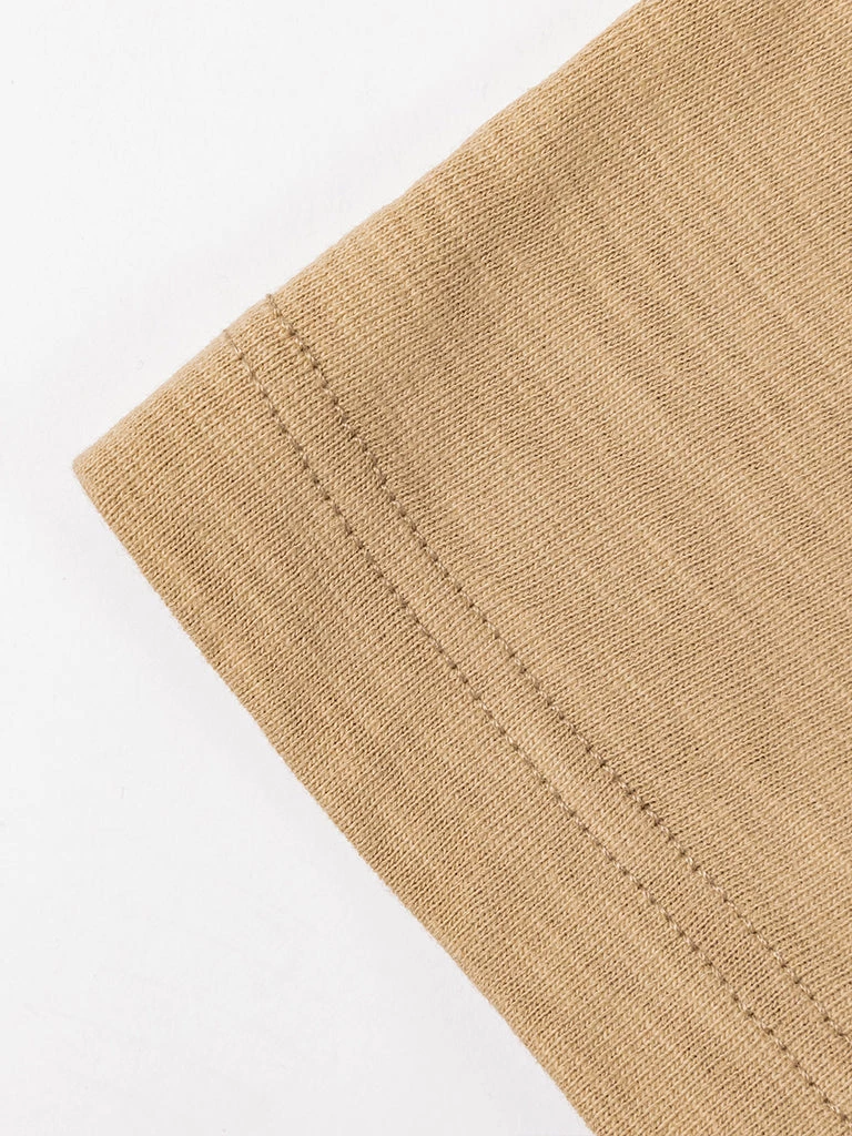 Non Stock MFG. CO. Heavyweight US Cotton Gusset Tubular T-Shirt - Sand 9 Non Stock MFG. CO. Heavyweight US Cotton Gusset Tubular T-Shirt - Sand