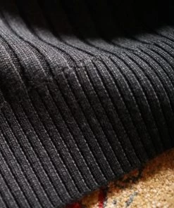 Annual Ring Merino Wool Roll Neck Sweater - Black