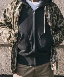 Non Stock MFG. CO. 17.5 Oz Terry Cloth Zip-Up Hoodie - Black