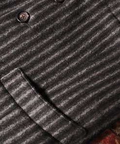 Annual Ring Black & White Striped Tweed Vest TOPS