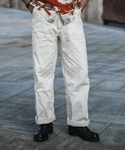 Bronson MFG. CO. Back In Stock 1940s WWII USN 10.5 Oz. Proembryo Cloth HBT Deck Fatigue Pants