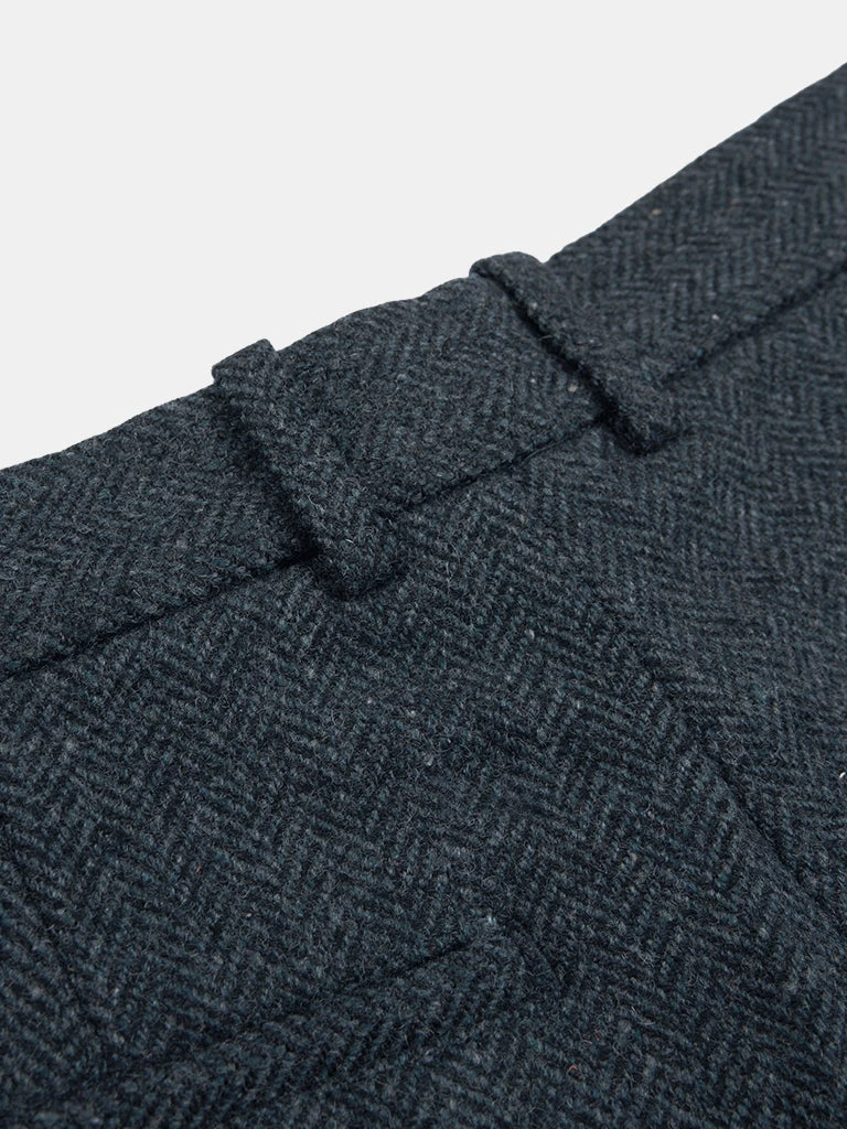 Annual Ring 1930s American Style Herringbone Navy Tweed Trousers 11 Annual Ring 1930s American Style Herringbone Navy Tweed Trousers